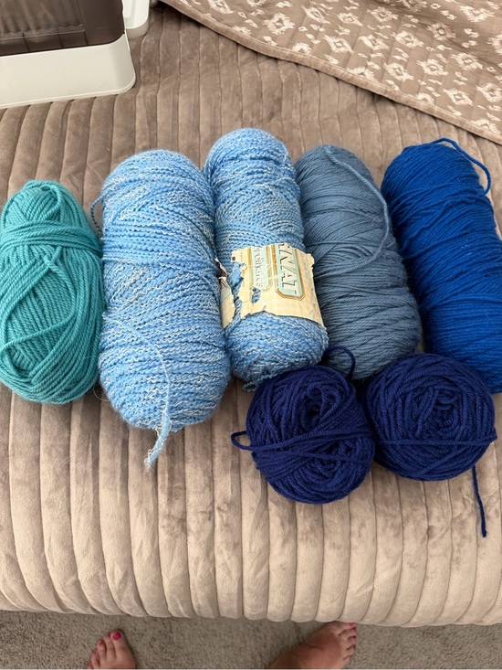 Other - Mixed Blue Yarn Bundle with Teal and Navy
